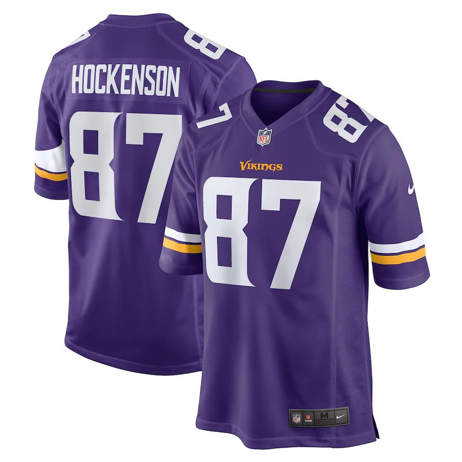 Men Minnesota Vikings #87 T.J. Hockenson Nike Purple Game Player NFL Jersey->minnesota vikings->NFL Jersey